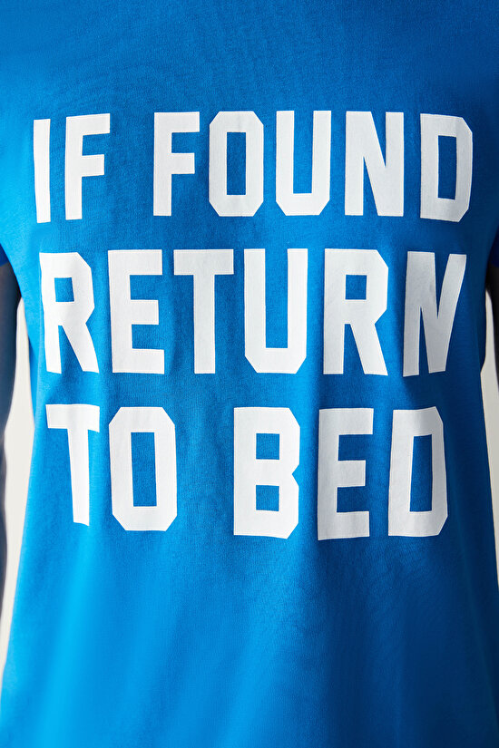 Erkek Return To Bed Yazılı Çok Renkli Pijama Takımı - 5