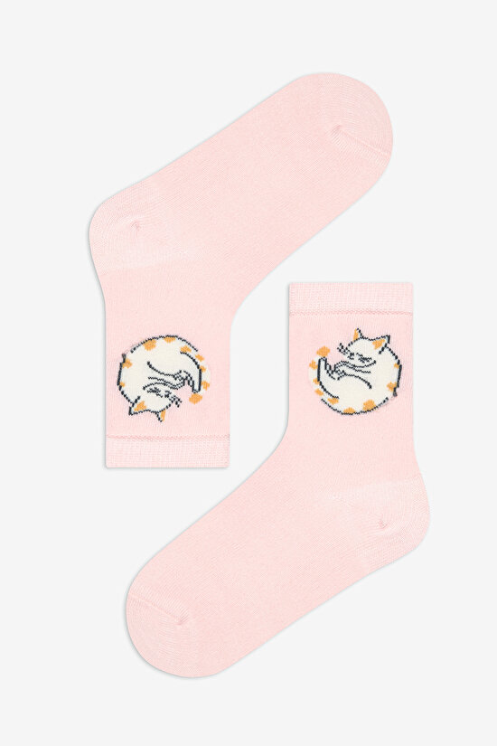 Kız Çocuk Sleeper Cat 4lü Çok Renkli Soket Çorap - 4