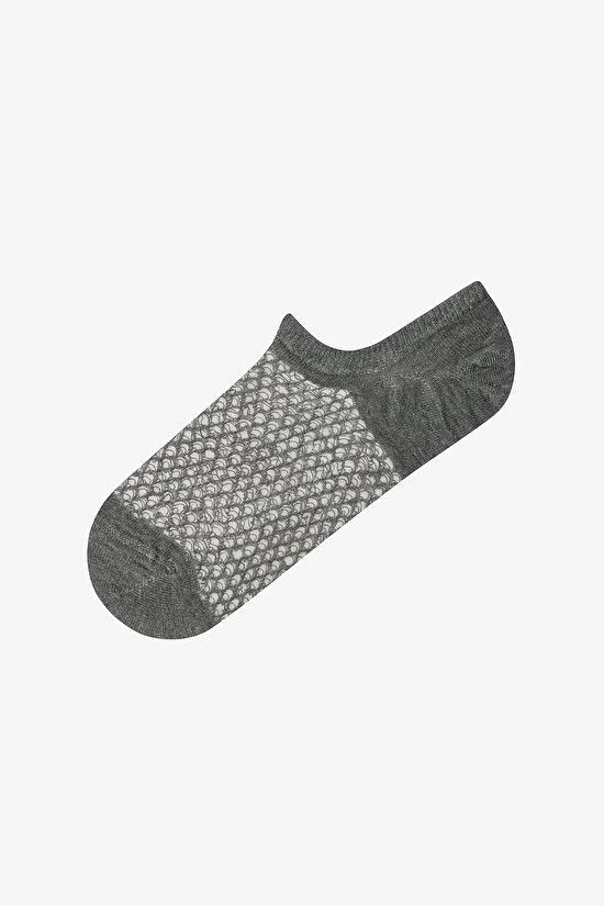 3 Çift Burun Dikişsiz Kendinden Desenli Sneaker Çorap - 4