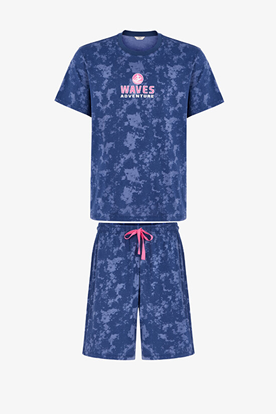 Men's Wave Rider Short-Sleeve Shorts Pyjama Set - 1