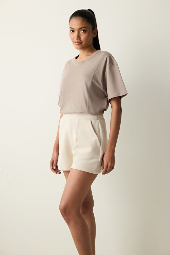 Pocket Detailed Light Beige Short - 5