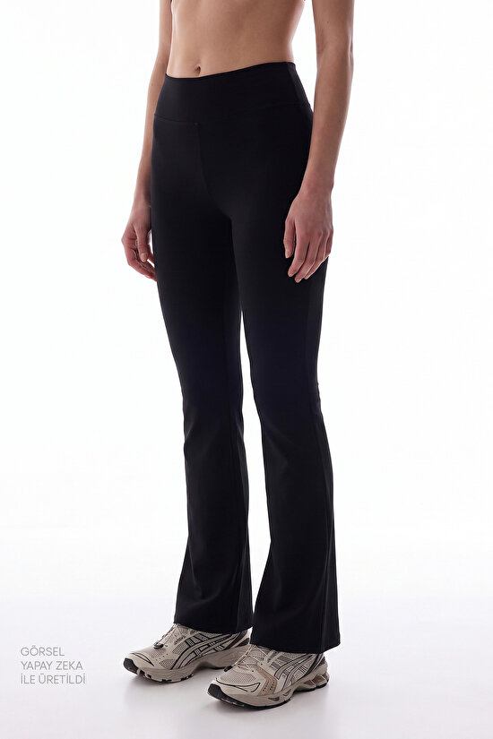 Black Easy Feel High Waist Flare Leggings - 1