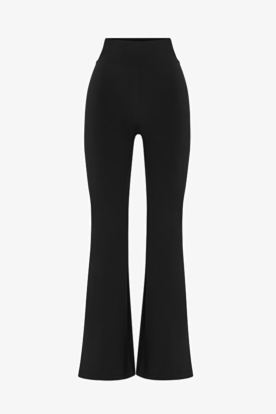 Black Easy Feel High Waist Flare Leggings - 2