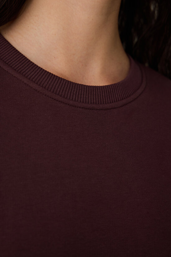 Brown Crew Neck Oversize Sports Sweatshirt - 4