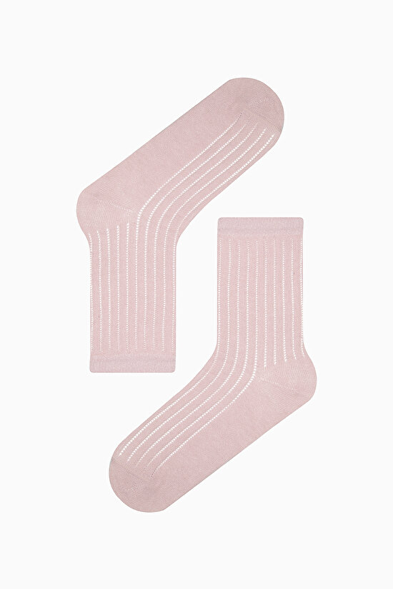 2 Çift Pamuklu Delikli Nefes Alabilen Soket Çorap - 3