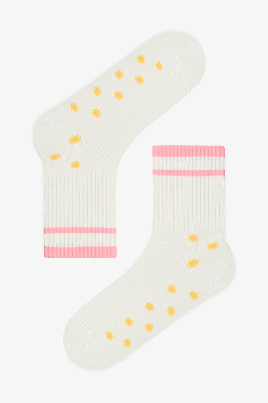 Beyaz - Multi Sardines Tennis 2'li Soket Çorap - 3