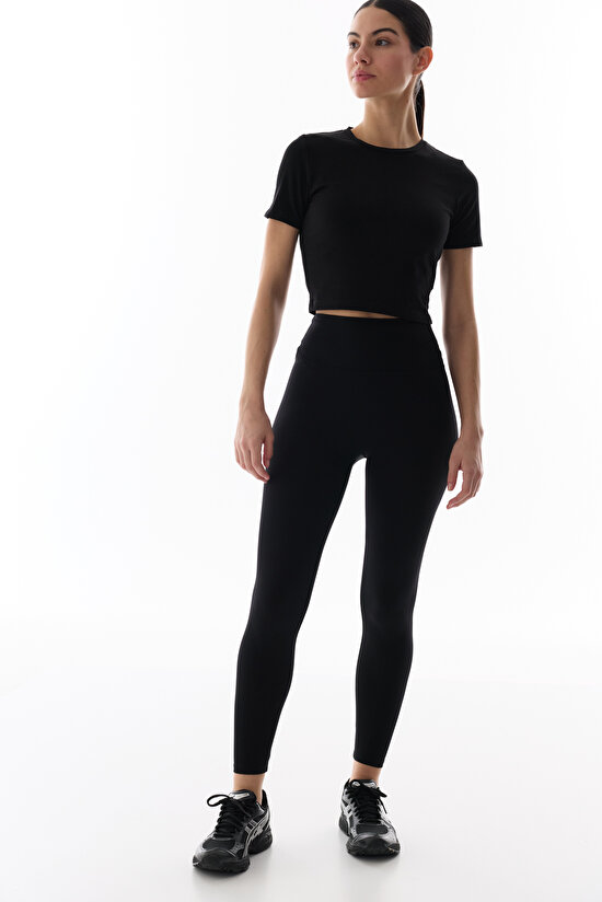 Siyah Yüksek Bel Relax Feel Tayt - 4