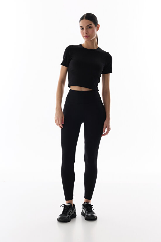 Siyah Yüksek Bel Relax Feel Tayt - 5