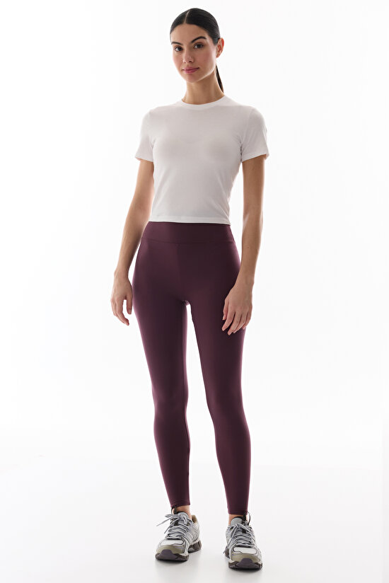 Bordo Yüksek Bel Relax Feel Tayt - 4