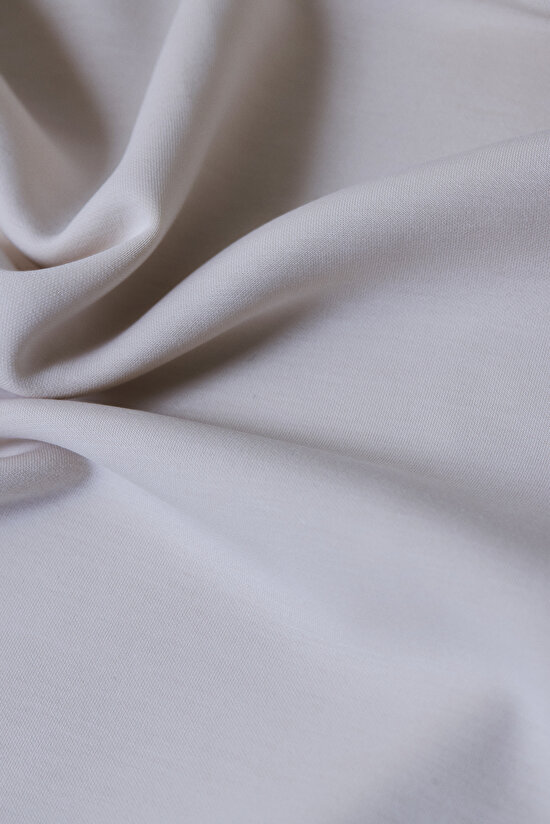 Bej Bisiklet Yaka Oversize Modal Crop Sweatshirt - 5