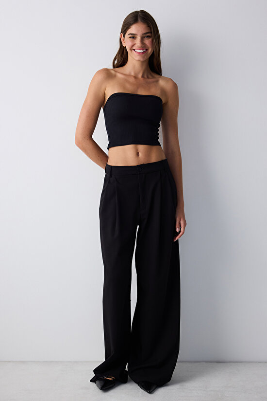 Siyah CUPsecret Kendinden Pedli Straplez Crop Top Siyah CUPsecret Kendinden Pedli Straplez Crop Top - 4