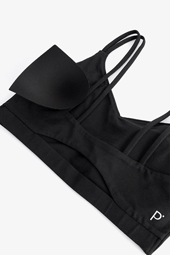 Siyah Pamuk Modal Karışımlı Sırtı Pencereli Spor Sütyeni Siyah Pamuk Modal Karışımlı Sırtı Pencereli Spor Sütyeni - 3