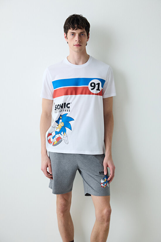 Sonic Şortlu Çok Renkli Cepli Pijama Takımı - 4