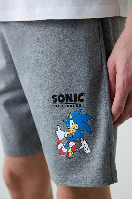 Sonic Şortlu Çok Renkli Cepli Pijama Takımı - 8