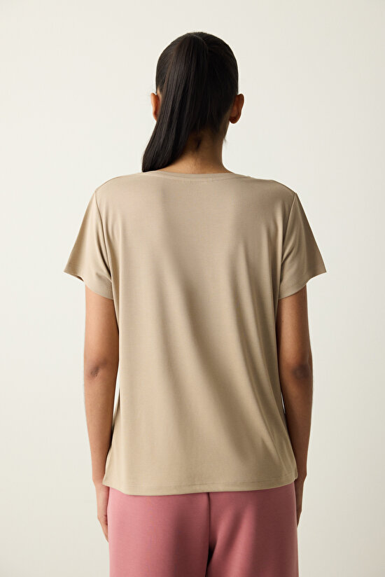 Vizon V Yaka Regular Fit Modal Tişört - 5