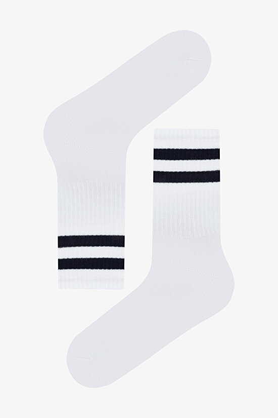 Erkek Stripe Tenis 3lü Çok Renkli Soket Çorap - 4