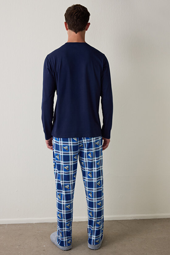 Erkek Bisiklet Yaka Hayvan Desenli Pijama Takımı - 6