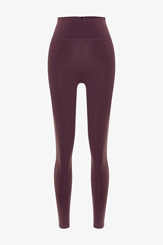 Burgundy High Support V-Cut Shaping High Waist Form Leggings Burgundy High Support V-Cut Shaping High Waist Form Leggings - 6