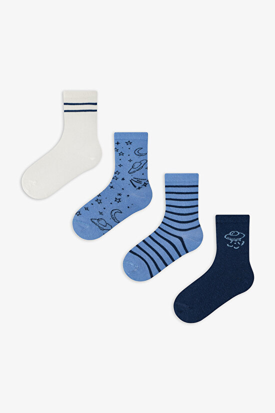 Boys Space Blues 4in1 Socket Socks