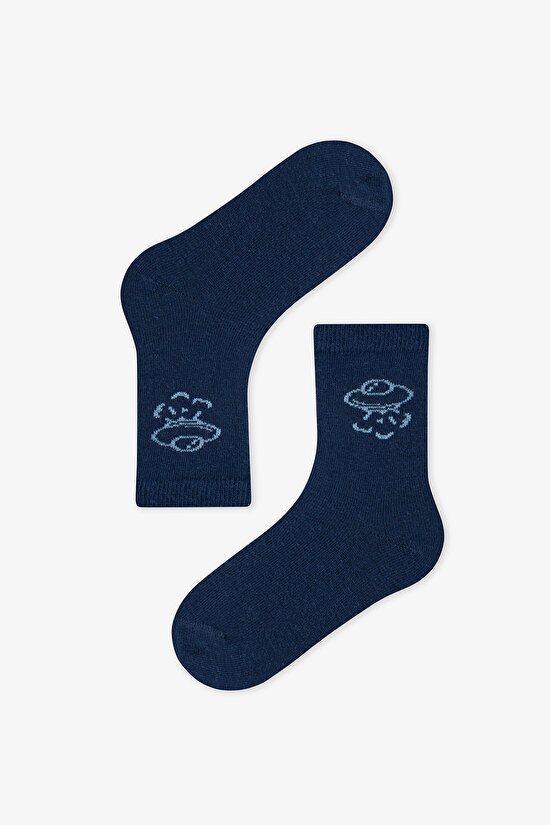 Mavi Erkek Çocuk Space Blues 4 'lü Soket Çorap - 4