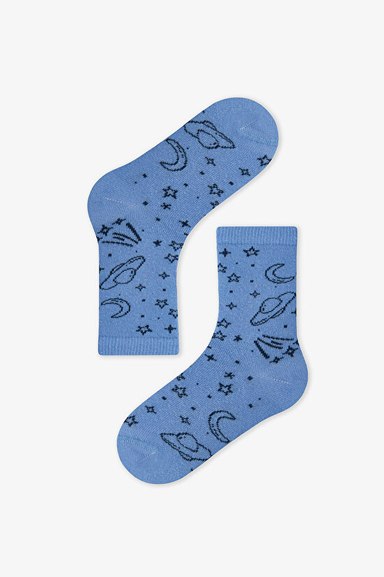 Mavi Erkek Çocuk Space Blues 4 'lü Soket Çorap - 5