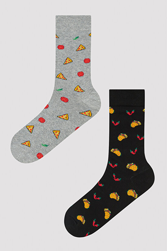 Erkek Food 2li Siyah Soket Çorap - 1