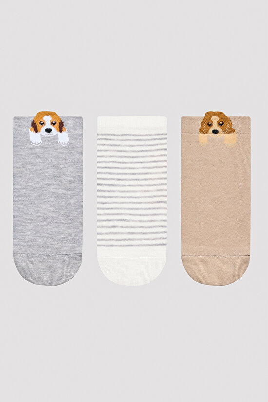 Dog Detail 3in1 Liner Socks - 1