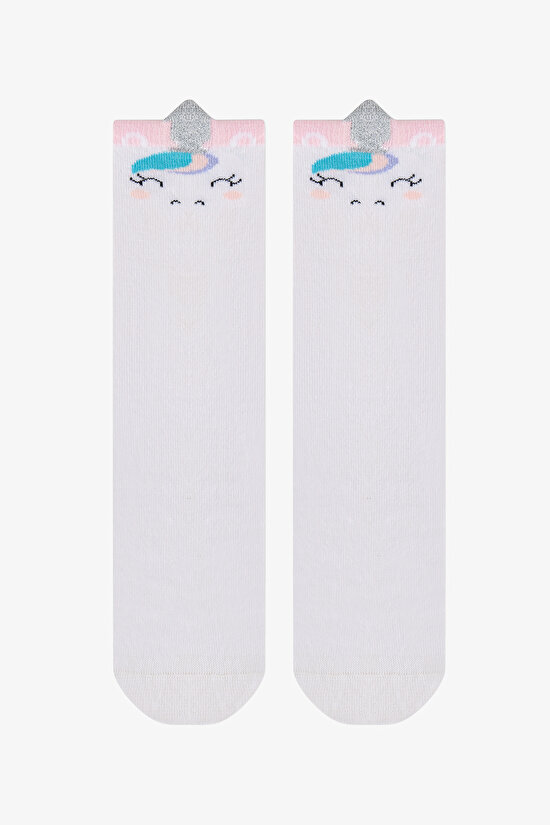 Marshmallow Kız Çocuk Smiley Unicorn Desenli Pantolon Çorabı - 1