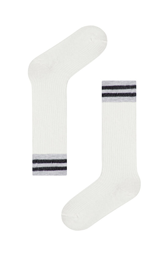 Marşmelov Kız Çocuk Basic Stripe Pantolon Çorabı - 1