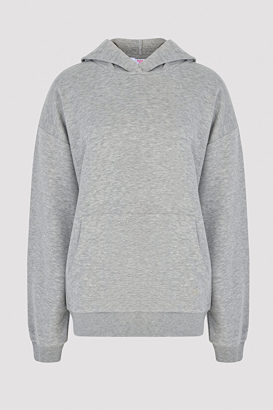Overisize Active Grey Melange Sweatshirt - 11
