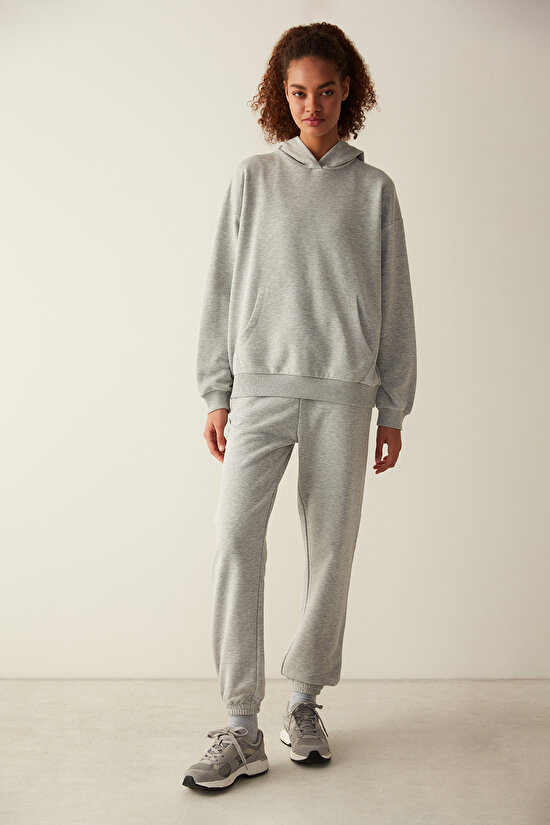 Overisize Active Grey Melange Sweatshirt - 4