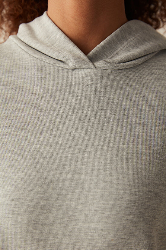 Overisize Active Grey Melange Sweatshirt - 8