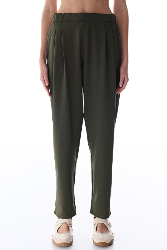 Haki Pileli Paraşüt Pantolon - 3