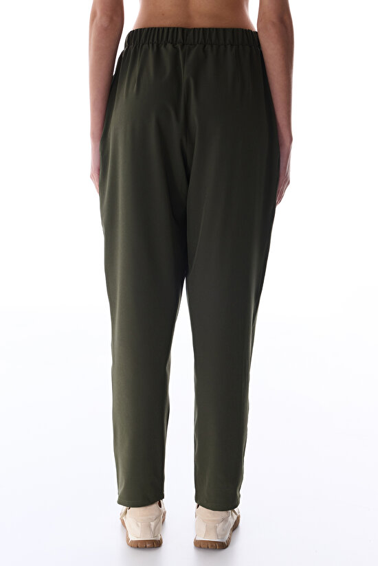 Haki Pileli Paraşüt Pantolon - 4