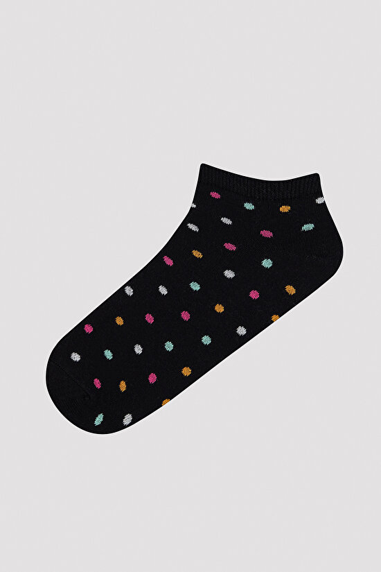 Renkli Puantiyeli 5li Patik Çorap - 4