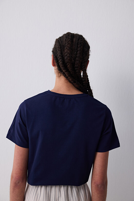 Basic Lacivert Tişört - 5