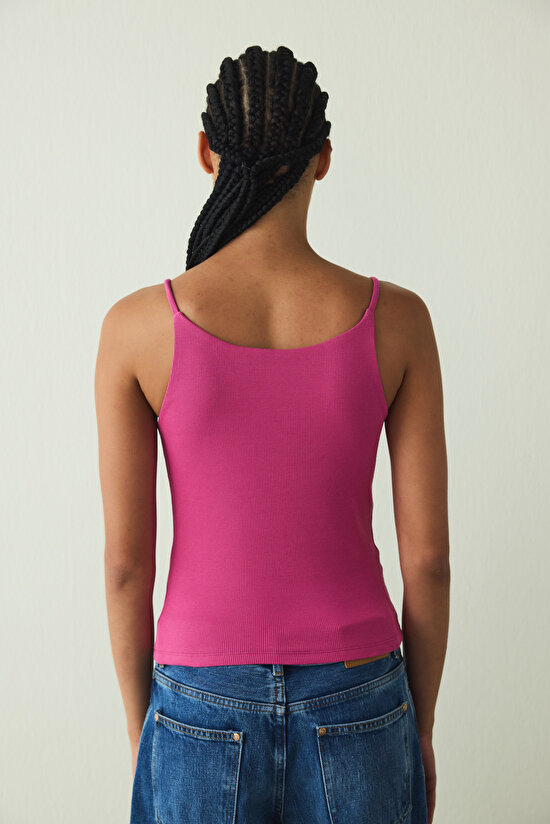 Fuchsia Halter Neck Covered Crop Bustier - 7