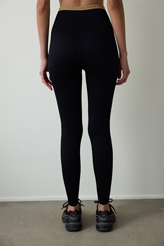 Black Seamless High Waist Leggings - 3