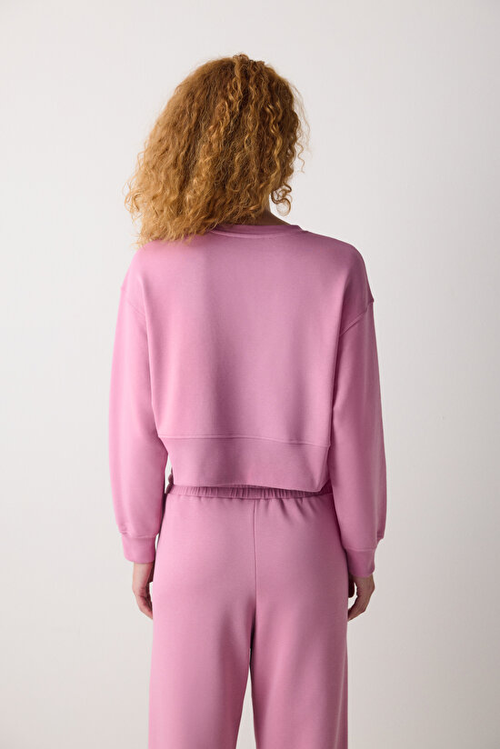 Pembe Rahat Kesim Eşofman Üstü - 8