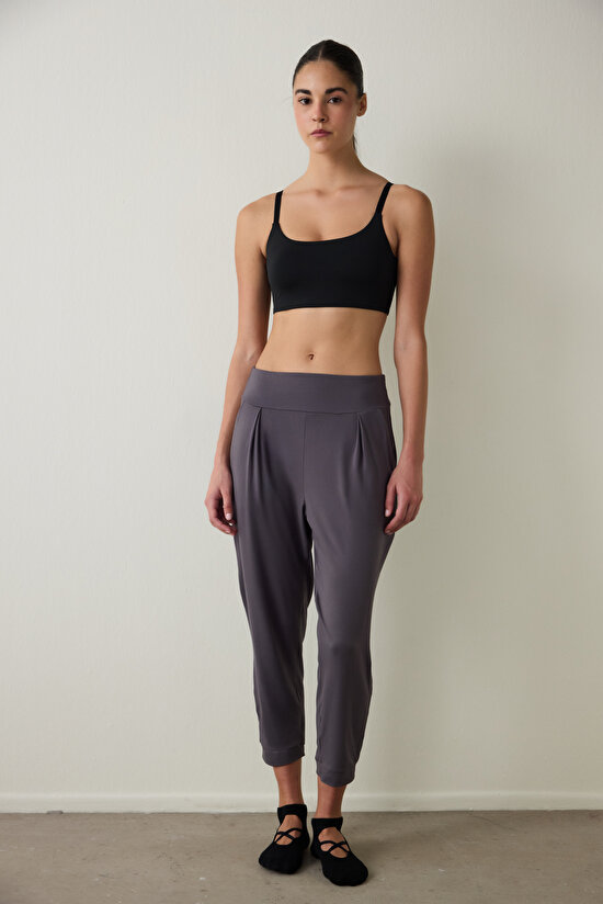 Anthracite Yoga Low Waist Trousers - 3