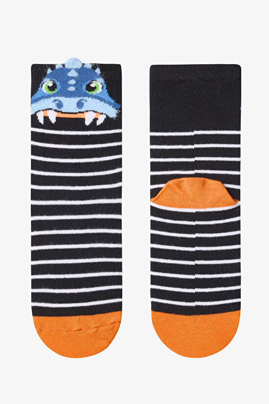 Erkek Çocuk Angry Dino Pamuklu 4'lü Soket Çorap Erkek Çocuk Angry Dino Pamuklu 4'lü Soket Çorap - 6