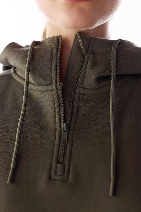 Haki Inner Polar Uzun Kollu Sweatshirt - 3