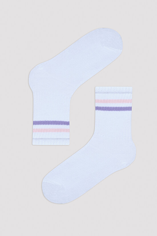 Kız Çocuk Soft Line Beyaz 3lü Soket Çorap - 3