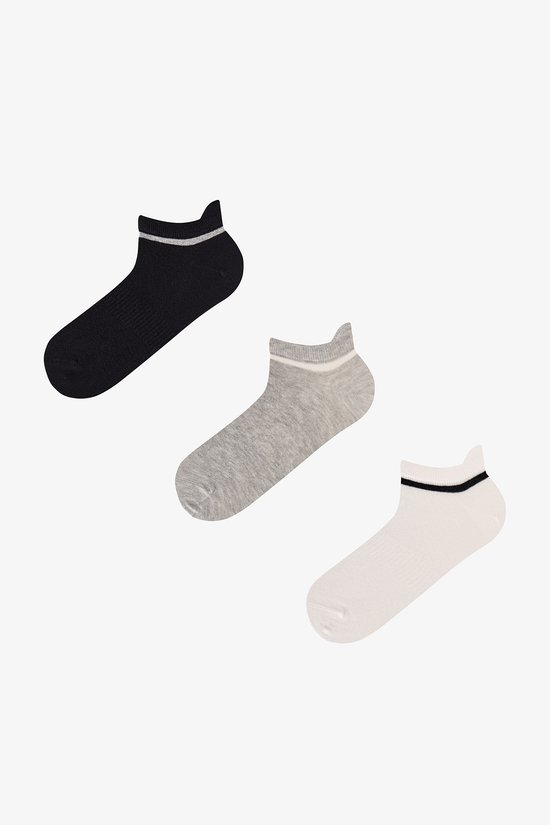 Erkek Siyah Soft Balance Pamuklu 3 Çift Patik Çorap - 1