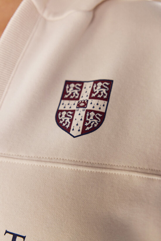 Ekru Cambridge V Yaka Uzun Kollu Sweatshirt - 3