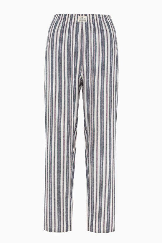 Navy Çizgili Çok Renkli Pijama Takımı - 3