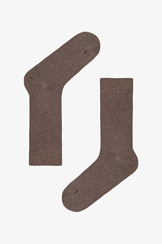 Çok Renkli Erkek Brown Diamond Üçgen Desenli 3'lü Soket Çorap - 3