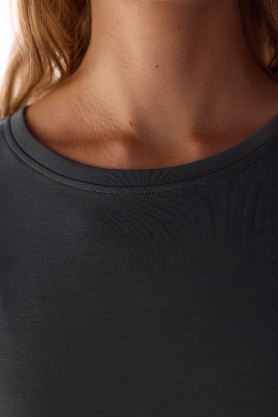 Gri Modal Şardonlu Bisiklet Yaka Sweatshirt - 3