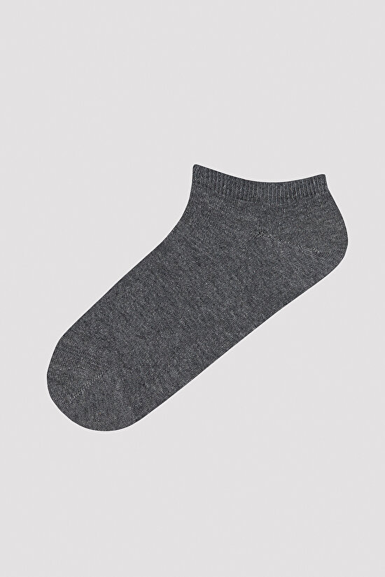 Zigzag Desenli 5li Gri Patik Çorap - 3