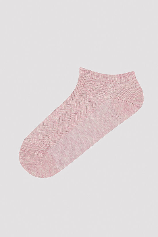 Zigzag Desenli 5li Gri Patik Çorap - 4